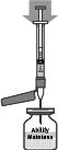 Diagram showing a syringe with a plunger being pushed downward to draw liquid from the Abilify Maintena vial
