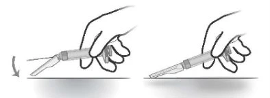 Technical drawing showing two stages of the