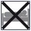 Prohibition sign with a large black X overlaid on a bed