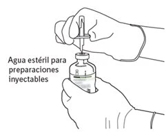 Line drawing of two hands inserting a