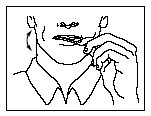 Disegno in bianco e nero di una persona che tiene il mento con una mano mentre ruota la testa lateralmente verso il collo
