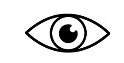 Disegno stilizzato in bianco e nero di un occhio umano con pupilla e iride scure e contorno delle palpebre ben definito