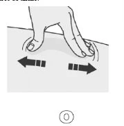 Two fingers pressing on the skin with lateral movements indicated by black arrows pointing outward