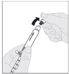 Una mano tiene una penna iniettore mentre l'altra