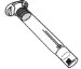 Black and white technical drawing of a cylindrical medical device with a graduated scale and a top closure mechanism