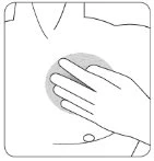 Disegno lineare di una mano appoggiata sulla parte superiore dell'avambraccio