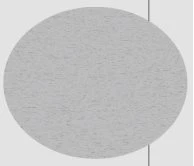 Un cerchio grigio con texture granulosa su uno sfondo chiaro con una linea verticale sottile sulla destra