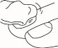 Line drawing showing a hand holding a medical device for