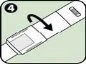 Numbered diagram 4 showing a curved black arrow indicating the rotational movement of a white rectangular medical device