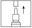 Diagramma schematico in bianco e nero che mostra il movimento verso l'alto di un componente cilindrico indicato da una freccia verticale