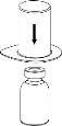 Diagramma che mostra un cilindro con una freccia rivolta verso il basso che indica l'