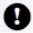Warning symbol consisting of a white exclamation mark inside a
