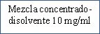 Black text on white background reading 'Concentrate-solvent mixture 10 mg/ml'