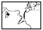 Disegno in bianco e nero del profilo di una persona con la bocca aperta mentre riceve un farmaco tramite un dispositivo spray o nebulizzatore