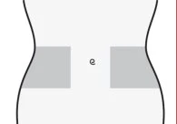Stylized diagram of a human torso with two gray rectangular areas symmetrically positioned on the hips to indicate application sites