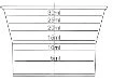 Schema grafico di una siringa con tacche orizzontali che indicano i livelli di volume da 5 ml a 32 ml
