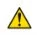 Warning symbol with a black exclamation mark inside
