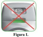 Gray medical device with a digital display showing 60 and a green bar, crossed out by a large red X on a white background