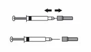 Diagram showing two stages of a