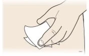 Line drawing of a hand grasping and lifting the