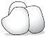 Stylized black and white drawing of three rounded, irregular tablets placed close together on a neutral background