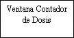 Black text on a white background with the phrase Ventana Contador de Dosis centered