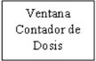 Черный текст на белом фоне с надписью Ventana Contador de Dosis, расположенной в три строки шрифтом с засечками