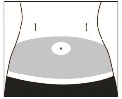Stylized drawing of a human torso with the