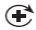 Black symbol of a central cross surrounded by a circular arrow pointing clockwise on a white background