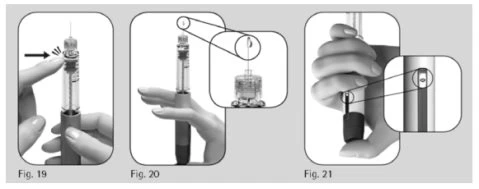 Three medical illustrations show the