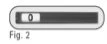 A horizontal indicator with rounded edges displaying the number 0 on a white background