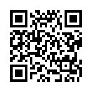 Квадратный чёрно-белый QR-код, составленный из мелких геометрических элементов, с тремя квадратами позиционирования по углам