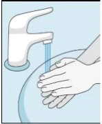Hands being washed under a stream of water