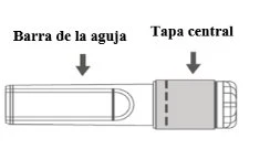 Technical diagram of a medical device with arrows indicating the rod of the