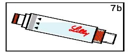Disegno tecnico di una penna per iniezione con corpo cilindrico bianco, logo Lilly in rosso e indicatore di dose con tre frecce nere verso l'alto
