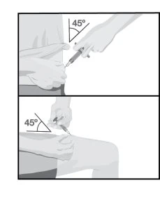 Medical diagram showing two steps for the