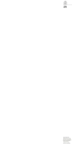 Stylized logo in the top right corner and small text in the bottom right corner on a plain white, empty background