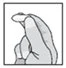 Black and white drawing of a hand holding a small object or vial between the thumb and index finger