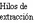 Black text on white background reading 'Extraction threads' in Spanish