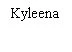 Black text on white background displaying the drug name 'Kyleena' in a serif font