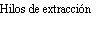 Black text on white background reading 'Extraction threads' in Spanish
