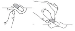 Technical drawing showing two steps for the