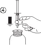 A hand holding a syringe with the