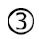 Black number three enclosed within