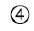 Black number four enclosed within