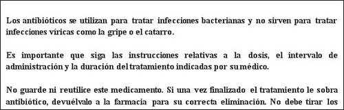 Text in Spanish on white background explaining the