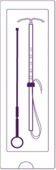 Technical drawing of a medical device composed of a