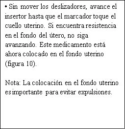 Spanish text on white background explaining how to insert the