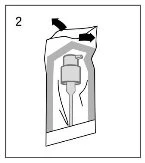 Technical drawing of a bottle with a pressurized dispenser