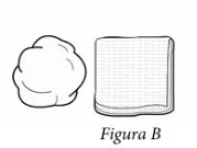 Black and white drawing of a cotton swab next to a square gauze pad with the text Figure B underneath